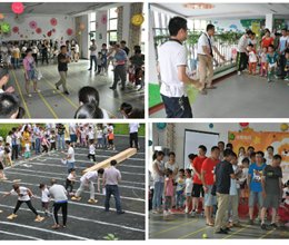 我院四支党支部齐进社区服务   柏庄社区幼儿园师生欢天喜地